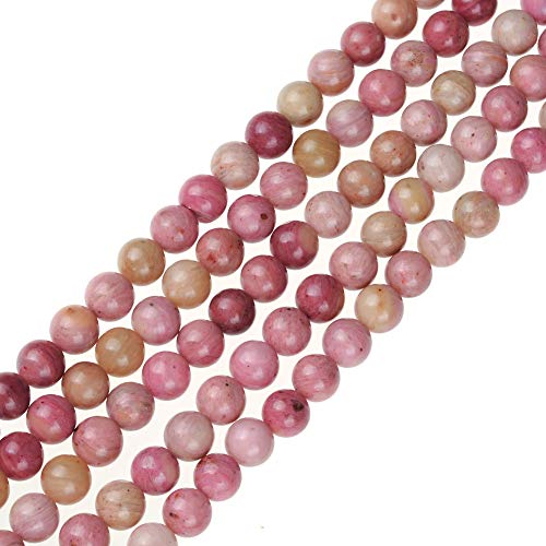 6mm Pink Mahogany Stone Beads Natural Gemstone Loose Beads for DIY Jewelry Making Approxi 15.5 inch 45pcs 1 Strand per Bag - color: Pink Mahogany, size: 6MM