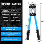 Newdeli Battery Cable Lug Crimping Tool 10-1/0 AWG with 60Pcs Copper Ring Terminals 8 Sizes Cable Lugs Set, Heavy Duty Wire Crimper for Battery Wire Terminal - style: Crimper with 60Pcs Lugs