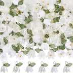 SUNNYCLUE 1 Box 120Pcs Lily Flower Charm White Lily Charms Acrylic Small Spring Floral Bell Leaves Lilies of The Valley Pendant Charm for Jewelry Making Charms Pendants Necklaces Supplies DIY Crafts - style: Chic