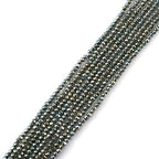 FASHEWELRY 10 Strands Briolette Crystal Glass Beads 2mm Rondelle Faceted Glass Spacer Beads Full Rainbow Plated for Necklace Bracelet Jewelry Making (Dark Slate Gray) - color: Dark Slate Gray, size: 2mm