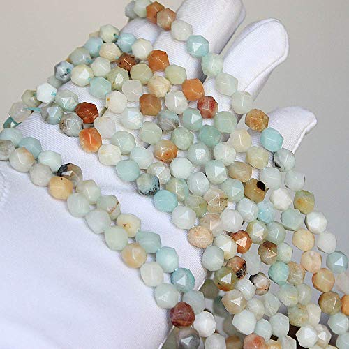 MJDCB Best Sellers Natural Stone Beads Faceted Polygon Amazonite Crystal Energy Stone Healing Power for Jewelry Making(8mm) - color: Amazonite
