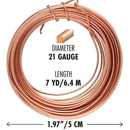 The Beadsmith Square Craft Wire - Soft Temper Beading Wire, Copper Color, 21 Gauge, 7 Yards - color: Copper, size: 21 Gauge, 7 Yard Coil