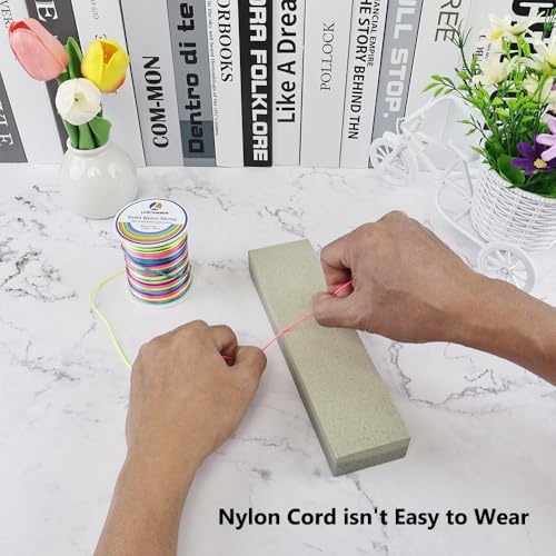 LUSTEMBER 330 Feet Satin Nylon String, 1 mm Silky Smooth Durable Nylon Cord for Jewelry Making, Bracelets, Beading, Necklaces, Macrame, Kumihimo, Rattail, and Chinese Knot Craft - size: Rainbow