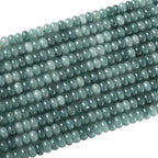 76pcs 5x8mm Natural Stone Dark Burmese Jade Rondelle Spacer Loose Beads Abacus Disk Stone Round Loose Gemstone Beads for Jewelry Making DIY Bracelet Necklace - color: Dark Burmese jade Stone