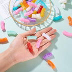 Spritewelry 40 pcs Acrylic Curved Tube Beads Chunky Bangle Bamboo Beads Twist Thread Tube Bracelet Beads Noodle Curved Beads for Jewelry Making Friendship DIY Supplies - color: Mix Colors-Thread