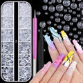 1600Pcs 3D Mixed Sizes Bubble Beads Nail Charms Jewelry, 2-6mm 3D Semi-Circular Dewdrop Water Droplets Bubble Balls Flatback Rhinestones Jewels Gems with Pickup Tools for Nails DIY Crafts(15-K1-beads) - color: 15-K1-white-bubble-beads