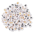 HARFINGTON 200 Pcs 4x7mm Acrylic Letter Beads, Round White Alphabet Beads Letter B, Alphabet Spacer Beads for Jewelry Making Bracelets Necklaces - style: Letter B