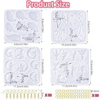 104Pcs Geometric Resin Earring Molds Kit, Wing Angel Shaped Earrings Silicone Mold for Epoxy Resin Dangle Drop Jewelry Molds Making Kit with 100 Earring Hook for Earrings Necklace Pendants (Wing) - color: Wing