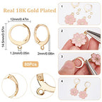 SUNNYCLUE 1 Box 80Pcs Leverback Earring Hooks Real 18K Gold Plated Stainless Steel Huggie Hoop Round Leverbacks Earwires Lever Back Hoops for Jewelry Making Earrings Backs Findings Replacement Adult - color: 80pcs Real 18k Gold Plated Stainless Steel Roun