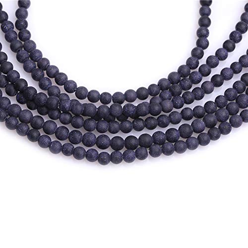 4mm Blue Sandstone Frosted Matte Unpolished Round Spacer Beads for Jewelry Making Strand 15 inch - color: Blue Sandstone, size: 4mm