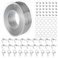 BENECREAT 984 FT Stainless Steel Beading Wire, 0.3mm Tiger Tail Wire with 200pcs Jump Rings, 200pcs Crimp Beads 100pcs Bead Tips and 30pcs Lobster Clasps for Jewellery Making - size: 0.3mm, style: 1 Strand