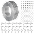 BENECREAT 984 FT Stainless Steel Beading Wire, 0.3mm Tiger Tail Wire with 200pcs Jump Rings, 200pcs Crimp Beads 100pcs Bead Tips and 30pcs Lobster Clasps for Jewellery Making - size: 0.3mm, style: 1 Strand