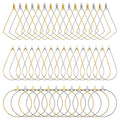 120Pcs Beading Hoop Earrings for Jewelry Making,Round Beading Earrings Hoop Bulk Jewelry Making Beadings Supplies Teardrop Rhombus Geometric Earring Hoops for DIY Craft Earring Hoops(Gold K/White K) - color: Gold K and White K 2