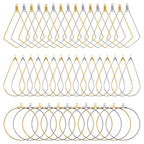 120Pcs Beading Hoop Earrings for Jewelry Making,Round Beading Earrings Hoop Bulk Jewelry Making Beadings Supplies Teardrop Rhombus Geometric Earring Hoops for DIY Craft Earring Hoops(Gold K/White K) - color: Gold K and White K 2