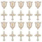 Jiali Q 20 Piece Set Rhinestone Cross Connectors and Pendants for Jewelry Making (Gold) - color: GOLD