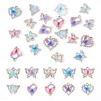 FASHEWELRY 20Pcs Alloy Crystal Rhinestone Charms Gradient Color Butterfly Jewelry Charms 10 Styles Charms for Jewelry Making Necklace Bracelet Craft - color: Multi
