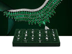 24 Grids Velvet Necklace Tray Necklace Holder Storage Jewelry Display Tray for Drawers With Removable Jewellery Cards for Bracelet Chain Pendant (Green) - size: 24 Grid With Insert