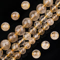 Natural Crystal Beads Golden Rutilated Quartz 8mm Polished Round Smooth Gemstone Beads for Jewelry Making Adults 15 Inch(Golden Rutilated Quartz,8mm) - color: Golden Rutilated Quartz, size: 8mm