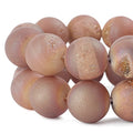RUBYCA Round Dyed Electroplated Druzy Agate Quartz Crystal Gemstone Beads (1 Strand, Coffee, 6mm) - color: Coffee, size: 6mm