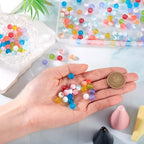 KISSITTY 280pcs 8mm Glass Matte Beads Frosted Crystal Round Aesthetic Bead Spacers 14 Colors for DIY Necklaces Earrings Bracelets Jewelry Craft Making for Women