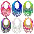 Dazzling Colorful Filigree Charms Hollow Out Multicolor Geometric Filigree Pendants for DIY Jewelry Making Earrings Necklaces Components - color: Ellipse-1