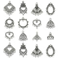 KitBeads 60pcs 10 Styles Chandelier Connector Charms Tinetan Chandelier Earring Components Hollow Vintage Filigree Charms for Jewelry Making