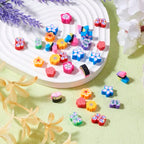 200Pcs Butterfly Flower Polymer Clay Beads Colorful Floral Butterfly Clay Beads for DIY Bracelet Necklace Earring Jewelry Making