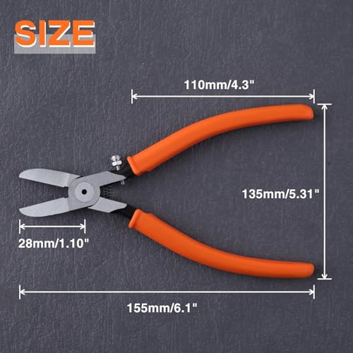 SPEEDWOX 6 Inch Precision Flush Side Cutters With Longer Cutting Edge, Ultra Sharp Wire Cutter Side-Cutting Pliers With Longer Flush Cutting Edge Flush Cut Trimmers For Cables Wires Zip Ties Model - size: 6" with 28mm longer Jaw