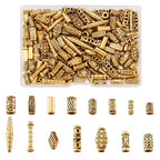 Craftdady 150Pcs Antique Gold Tube Bar Spacer Beads Tibetan Metal Column Barrel Drum Beads for Jewelry Crafts Making Hole:1-3.5mm - color: Antique Gold, Tube,150pcs