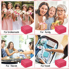 Taiyin Travel Jewelry Case, Bridesmaid Gifts Mini Jewelry Organizer, PU Leather Portable Earring Box for Women Girls - color: Rosy