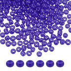 HARFINGTON 2000Pcs Small Glass Beads 6/0 4mm Loose Tiny Round Small Beads for Bracelet Earring Rings Jewelry Making, Blue Purple - color: Blue Purple