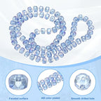 PATIKIL 75 Pcs 8mm OD 5mm Thick Crystal Glass Beads, Rondelle Crystal Beads Faceted Cut Gemstone Strand with Spacer Beads for Craft, Bracelet, Necklace, Light Blue - color: Light Blue