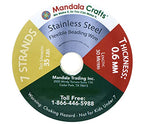 Mandala Crafts 7 Strand Beading Wire for Jewelry Making - 98 FT 22 Gauge Stainless Steel Braided Tiger Tail Wire for Bead Stringing - size: 7 Strands 22 Gauge 0.6MM 98FT