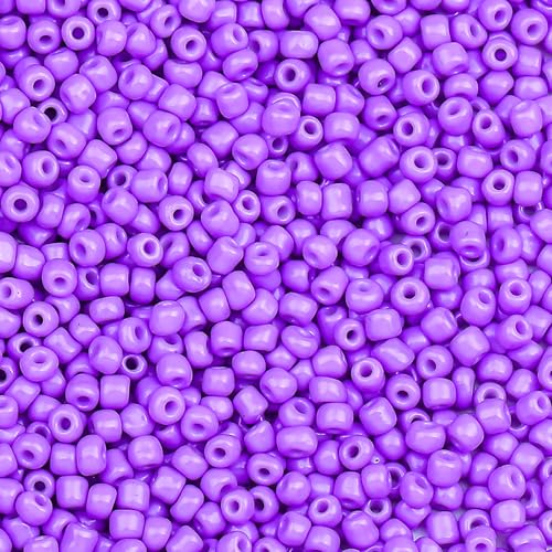 2000pcs Glass Seed Beads Bulk, 4mm 6/0 Mini Pony Spacer Small Individual Color Seed Beads for DIY Bracelet Necklaces Wrist Jewelry Making, Light Purple - color: Light Purple