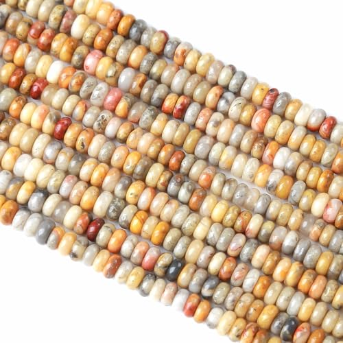 2x4MM 150PCS Crazy Lace Agate Tube Rondelle Abacus Disk Spacer Loose Beads for Jewelry Making - color: Crazy Lace Agate, size: 2x4mm abacus-shaped