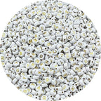 1000pcs Round Letter Beads 4x7mm Acrylic Alphabet Beads Spacer Beads for Jewelry Making Bracelets Necklace Earring Key Chains DIY Craft(S-Gold Letter White Bead) - color: S-Gold Letter White Bead