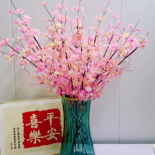 50Pcs Cherry Blossom Acrylic Flower Beads, Mini Floral Spacer Beads for Jewelry Making 5-Petal Gradient Flower Bead Gold-Plated Flowers Bead Charms for Bracelets (Pale Pink Gradient) - color: Pale Pink Gradient