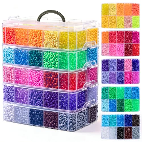 Umikk 15,000 Pony Beads Bulk, 50 Colors 6x9mm Plastic Kandi Beads for Bracelets Making Hair Braiding Rave Kandi Jewelry Crafts Gifts (8.6LB) - color: 50colors15000pcs