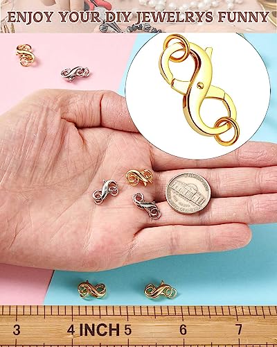 Dailyacc Double Opening Lobster Clasp 316 Stainless Steel Silver and Gold Pleted Necklace Bracelet Extender Clasps and Closures for DIY Jewelry - color: Gold 3Pcs, size: 12mm × 6mm