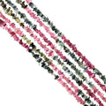 GM GemMartUSA Multi-Tourmaline Natural Raw Chip Strands | Semi-Precious | AAA+ Quality 1 Strand 34” | DIY Bracelet Jewelry Making, Healing Crystal Craft| 4-6mm - Multi Color Gemstones (CHMT-70001) - color: Multi Tourmaline (CHMT-70001)