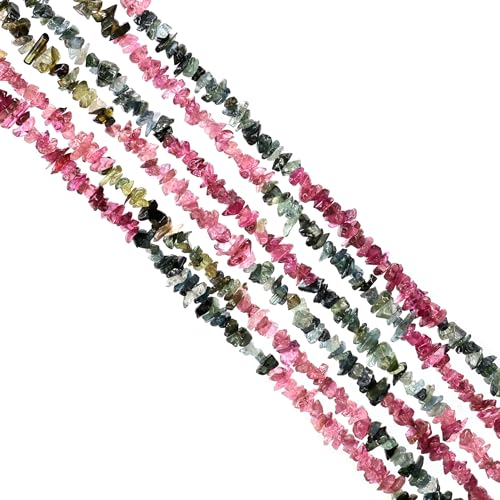 GM GemMartUSA Multi-Tourmaline Natural Raw Chip Strands | Semi-Precious | AAA+ Quality 1 Strand 34” | DIY Bracelet Jewelry Making, Healing Crystal Craft| 4-6mm - Multi Color Gemstones (CHMT-70001) - color: Multi Tourmaline (CHMT-70001)