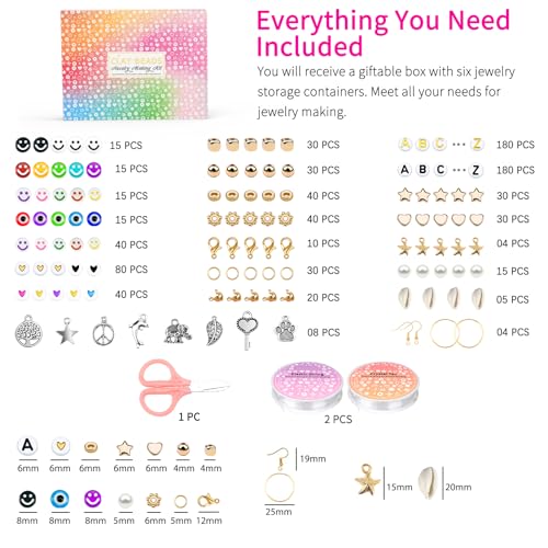 Sistenia 20,000 Pcs Clay Beads Bracelet Making Kit, 120 Colors 6 Boxes Polymer Beads Spacer Heishi Beads & Jewelry Kit with Pendant Charms Elastic Strings, Crafts Gift for Kids Adults - color: Classic 120 Colors