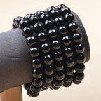 MASSIVE BEADS Handmade Yoga Stretch Elastic Bracelet Natural Stone Crystal Healing Power Energy Gifts for Unisex Adult 4mm 6mm 8mm 10mm - color: Black Onyx(Positive Energy), size: 10mm