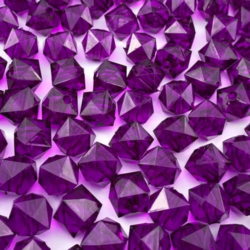 Jmassyang 100 Pieces 12mm Acrylic Faceted Cube Beads Colorful Square with Hole Plastic Loose Spacer Bead for DIY Wind Chimes Suncatcher Necklaces Bracelets Earrings Jewelry Making(Deep Purple) - color: Deep Purple, size: 12MM
