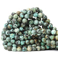 45PCS 8mm Natural African Turquoise Stone Gemstone Round Loose Beads for Jewelry Making DIY Bracelet Necklace Materials 1 Strand 15" - color: African Turquoise Stone, size: 8mm