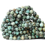 45PCS 8mm Natural African Turquoise Stone Gemstone Round Loose Beads for Jewelry Making DIY Bracelet Necklace Materials 1 Strand 15" - color: African Turquoise Stone, size: 8mm
