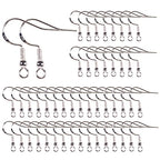925 Sterling Silver Earring Hooks 50 PCS - Hypoallergenic Jewelry Making Supplies With Fish Hooks, Ear Wires, Findings for DIY Earrings - color: Silver