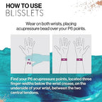 Blisslets Acupressure Relief Band - Wind & Waves Collection - Stylish Wellness Bracelets for Queasiness Relief | Travel, Pregnancy, Cruise (Indigo/Gray, Large - 6 3/4" - 7 1/2") - color: Indigo/Gray, size: Large - 6 3/4" - 7 1/2"