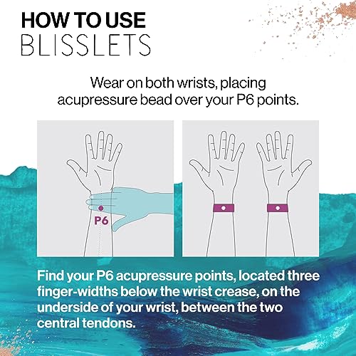 Blisslets Acupressure Relief Band - Wind & Waves Collection - Stylish Wellness Bracelets for Queasiness Relief | Travel, Pregnancy, Cruise (Cobalt/Camel, Large - 6 3/4" - 7 1/2") - color: Cobalt/Camel, size: Large - 6 3/4" - 7 1/2"