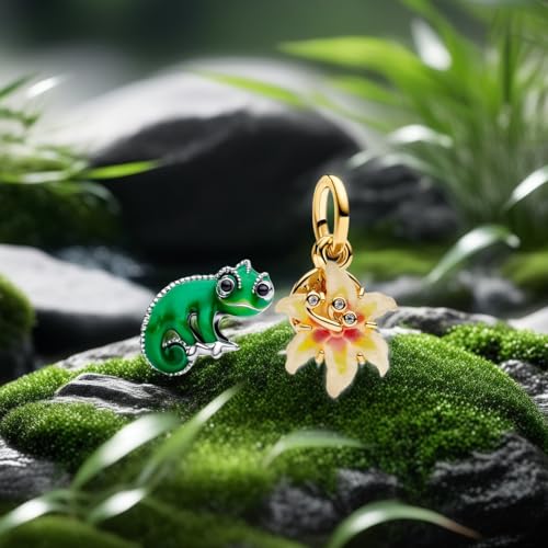 Mother Heart Charms for Bracelets Love Mom Flowers Charm Jewellery for Women - style: Flower Color-Changing Charm